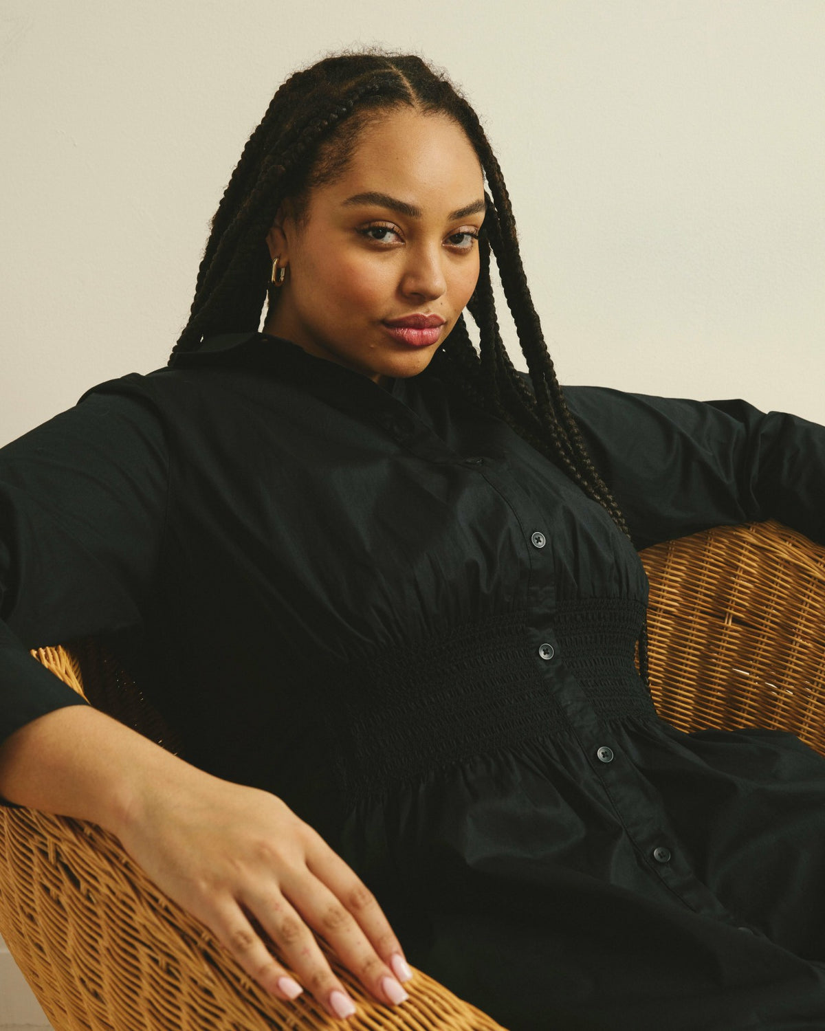 Hamptons Smocked Shirtdress - Black | Universal Standard