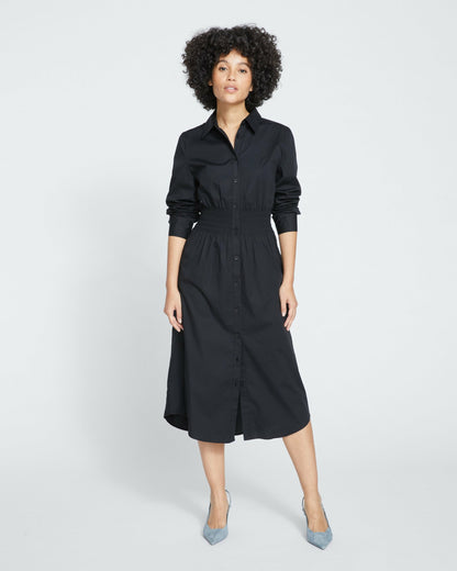 Hamptons Smocked Shirtdress - Black | Universal Standard