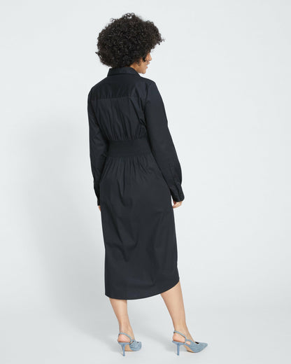 Hamptons Smocked Shirtdress - Black | Universal Standard