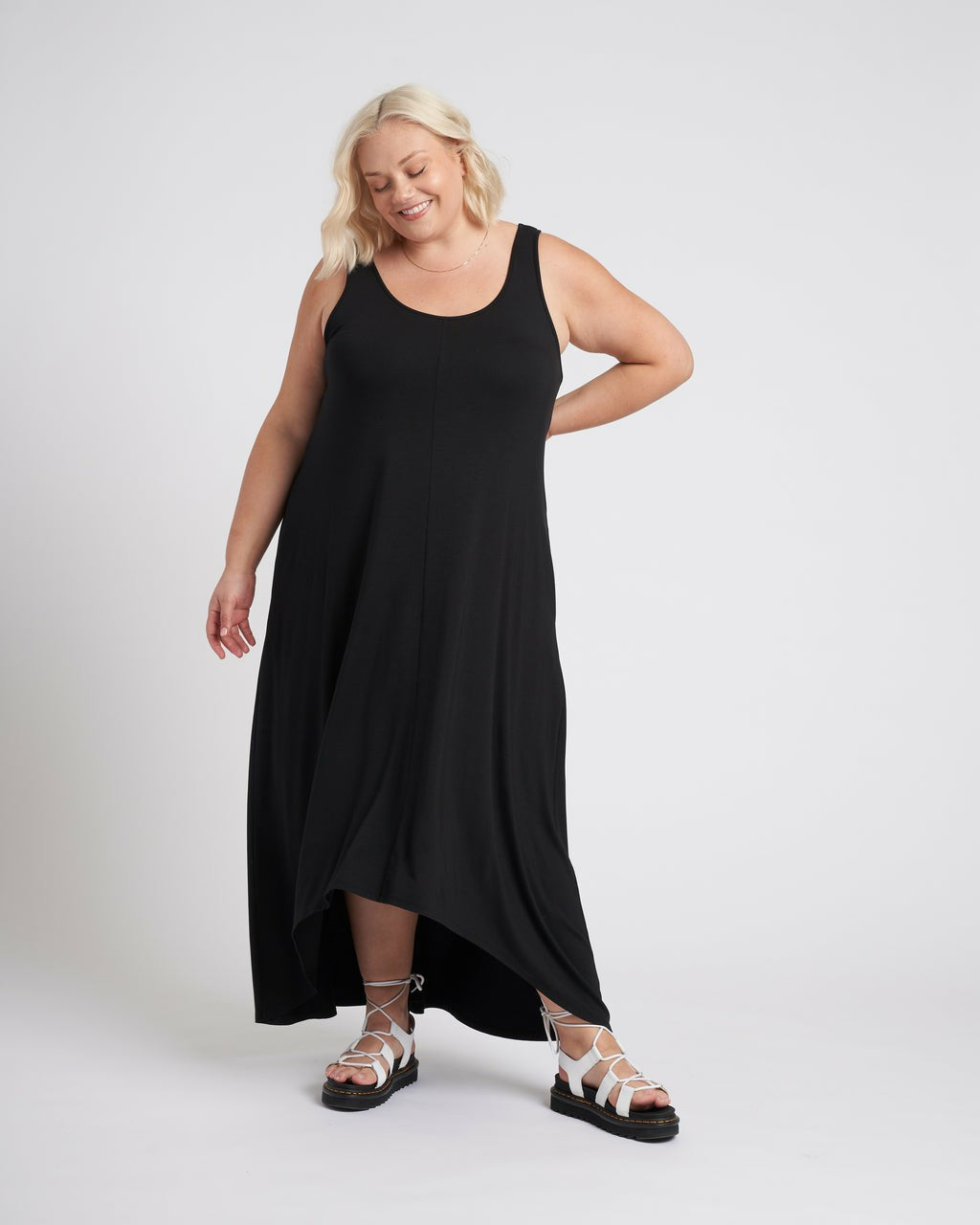 Athena Divine Jersey Dress - Black | Universal Standard