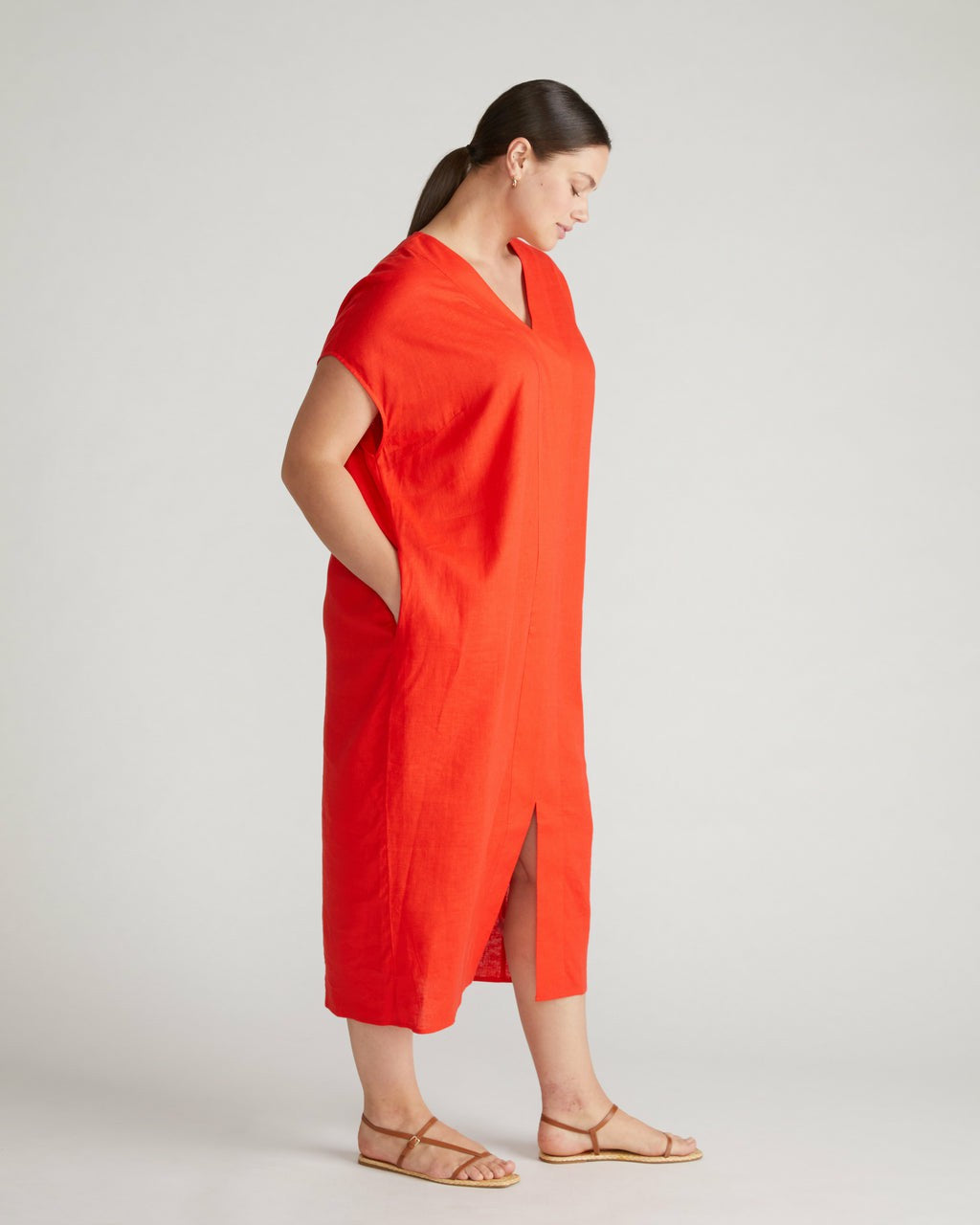 Cabana Linen Blend Kaftan - Shoreline Sunset | Universal Standard