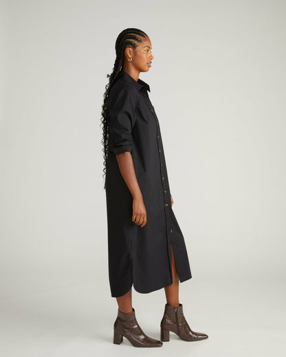 Odeon Stretch Poplin Shirtdress - Black | Universal Standard