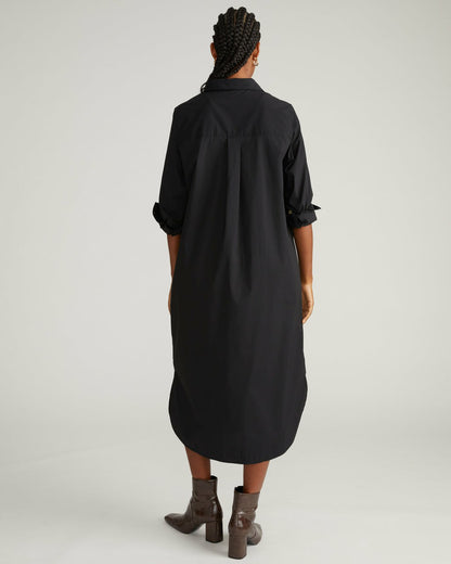 Odeon Stretch Poplin Shirtdress - Black | Universal Standard