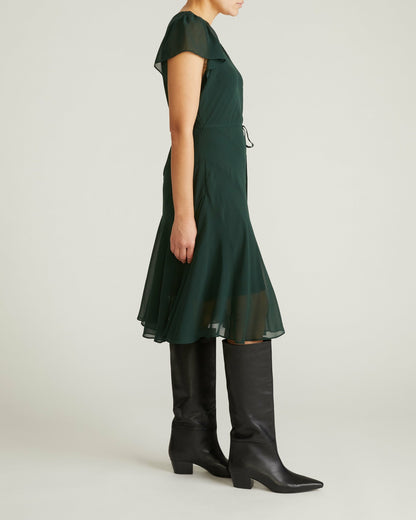 Seville Chiffon Dress - Forest Green | Universal Standard