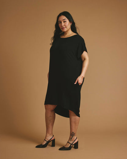 Helen Liquid Jersey Shift Dress - Black | Universal Standard