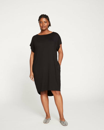 Helen Liquid Jersey Shift Dress - Black | Universal Standard