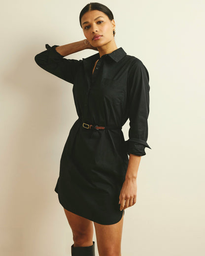 Stretch Poplin Rubicon Shirtdress - Black | Universal Standard