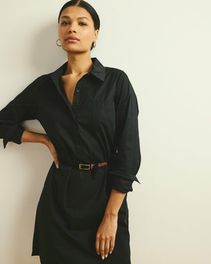 Stretch Poplin Rubicon Shirtdress - Black | Universal Standard