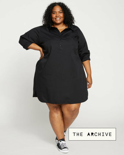 Stretch Poplin Rubicon Shirtdress - Black | Universal Standard