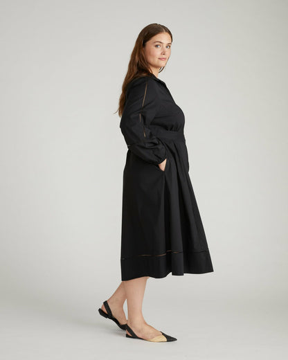 Claire Stretch Poplin Shirtdress - Black | Universal Standard