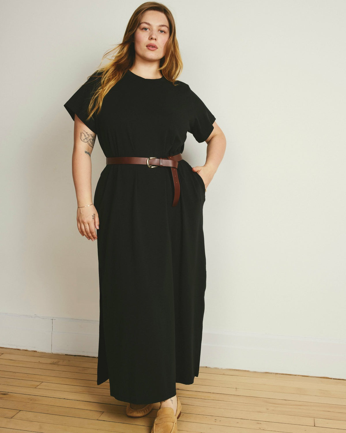 Halie Maxi T-Shirt Dress - Black | Universal Standard