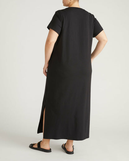 Halie Maxi T-Shirt Dress - Black | Universal Standard