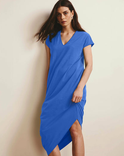Iconic Geneva V-Neck Dress - Lapis | Universal Standard