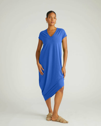 Iconic Geneva V-Neck Dress - Lapis | Universal Standard
