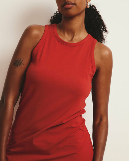 Cai High Neck Tank Dress - Ruby Red | Universal Standard