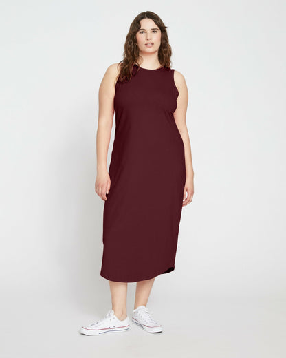 Cai High Neck Tank Dress - Black Cherry | Universal Standard