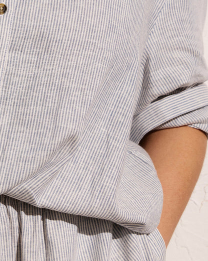 Dune Linen Blend Shirtdress - Beach Stripe | Universal Standard