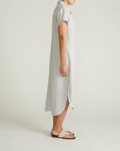 Dune Linen Blend Shirtdress - Beach Stripe | Universal Standard