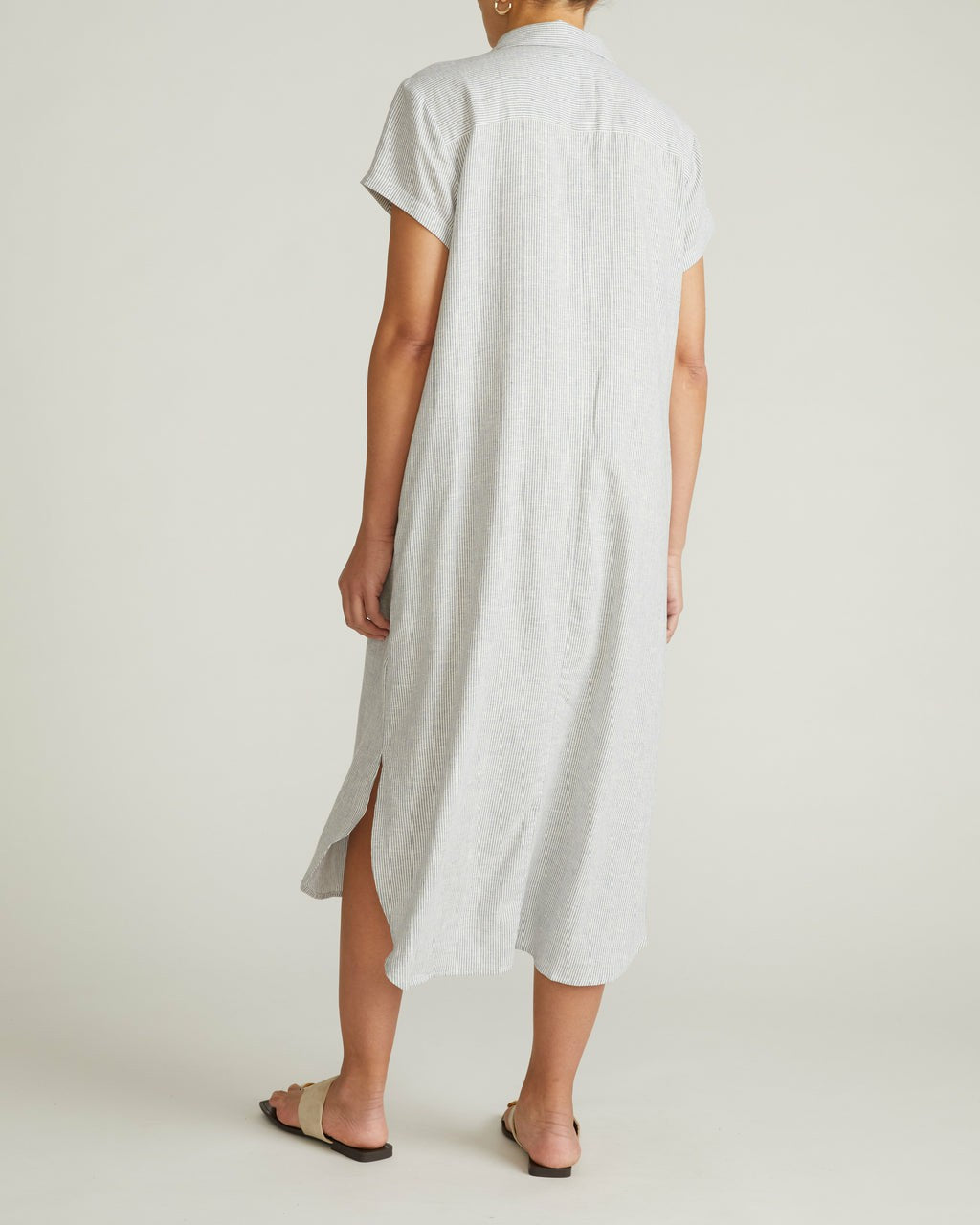 Dune Linen Blend Shirtdress - Beach Stripe | Universal Standard