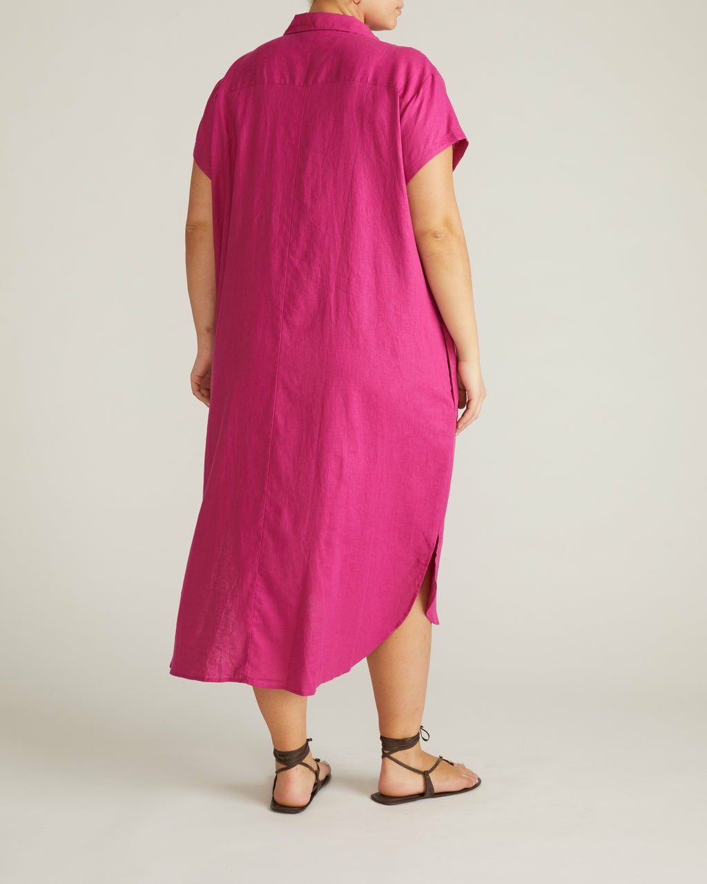 Dune Linen Blend Shirtdress - Hyper Pink | Universal Standard
