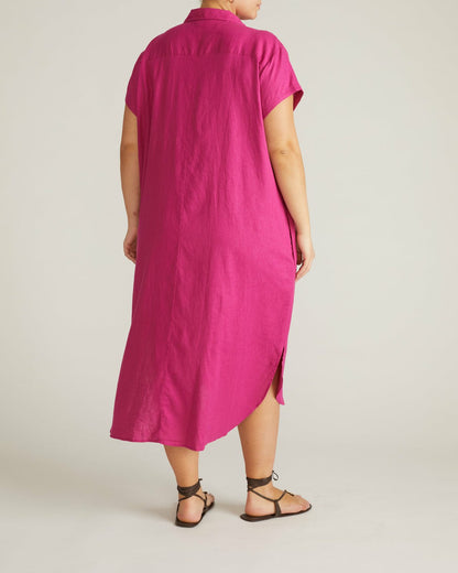 Dune Linen Blend Shirtdress - Hyper Pink | Universal Standard