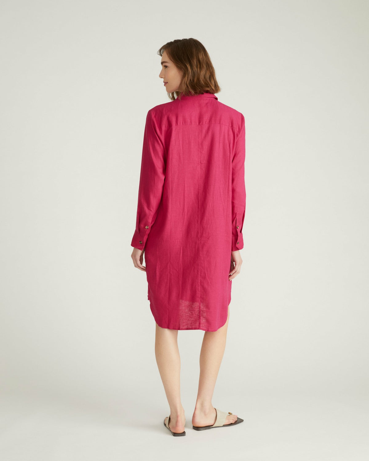 Seaside Linen Blend Shirtdress - Cerise | Universal Standard