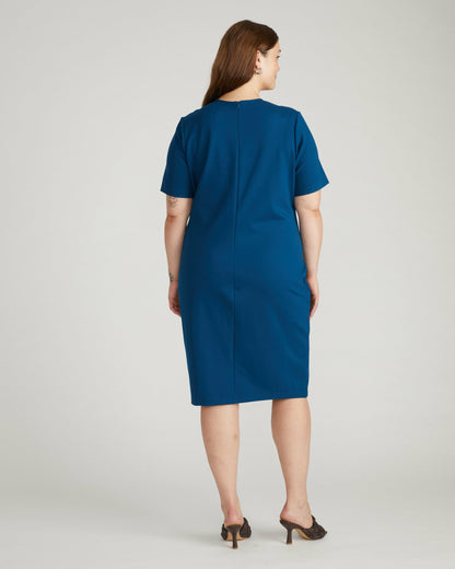 Envelope Neck Ponte Dress - Deep Teal | Universal Standard