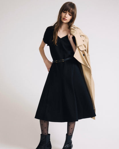 Lucinda Ponte Midi Dress - Black | Universal Standard