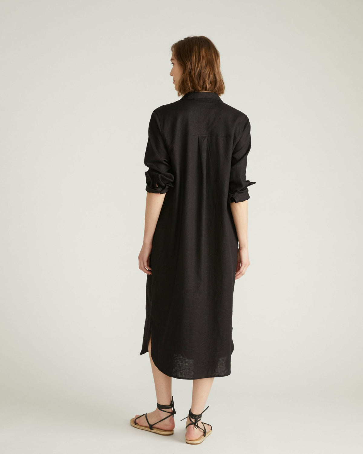 Odeon Linen Blend Shirtdress - Black | Universal Standard