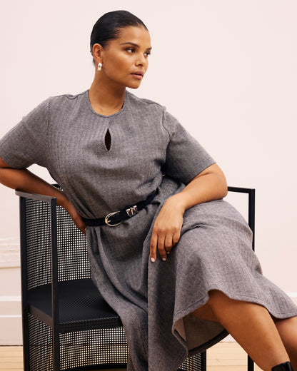 Saskia Ponte Dress - Herringbone Tweed | Universal Standard