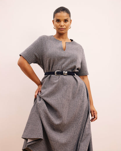 Saskia Ponte Dress - Herringbone Tweed | Universal Standard