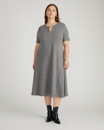 Saskia Ponte Dress - Herringbone Tweed | Universal Standard