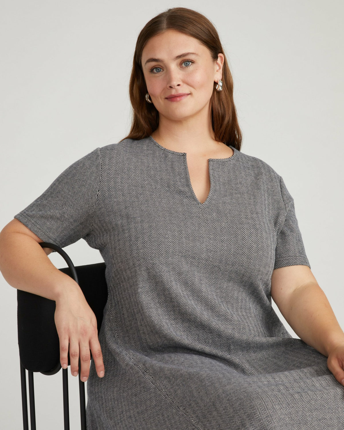 Saskia Ponte Dress - Herringbone Tweed | Universal Standard
