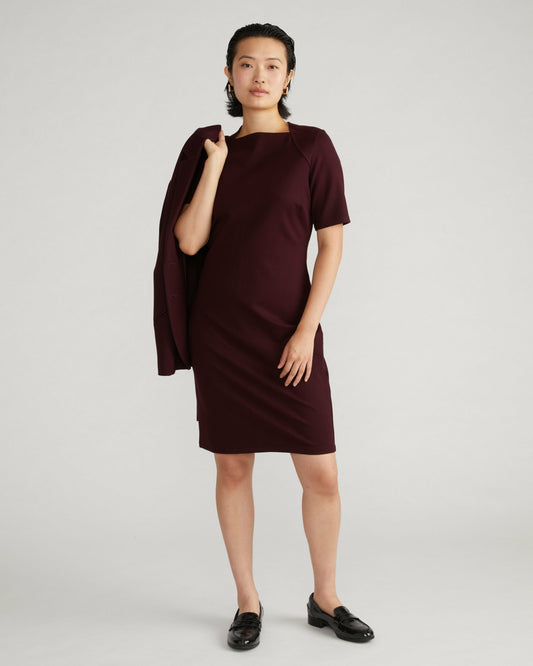 Envelope Neck Ponte Dress - Black Cherry | Universal Standard