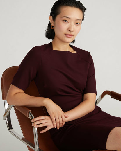 Envelope Neck Ponte Dress - Black Cherry | Universal Standard