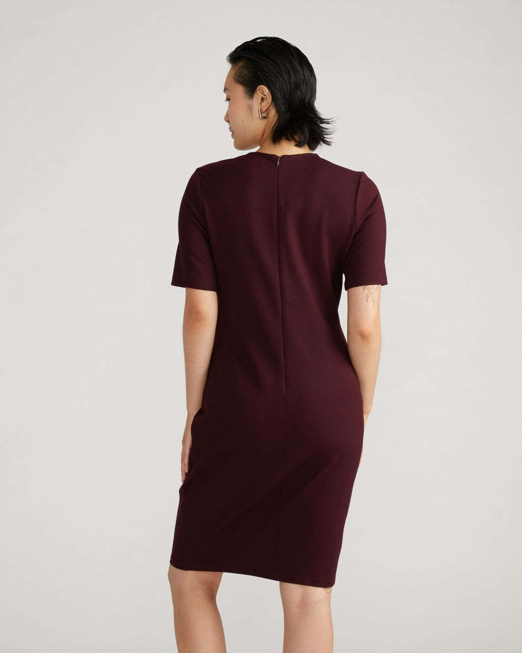 Envelope Neck Ponte Dress - Black Cherry | Universal Standard