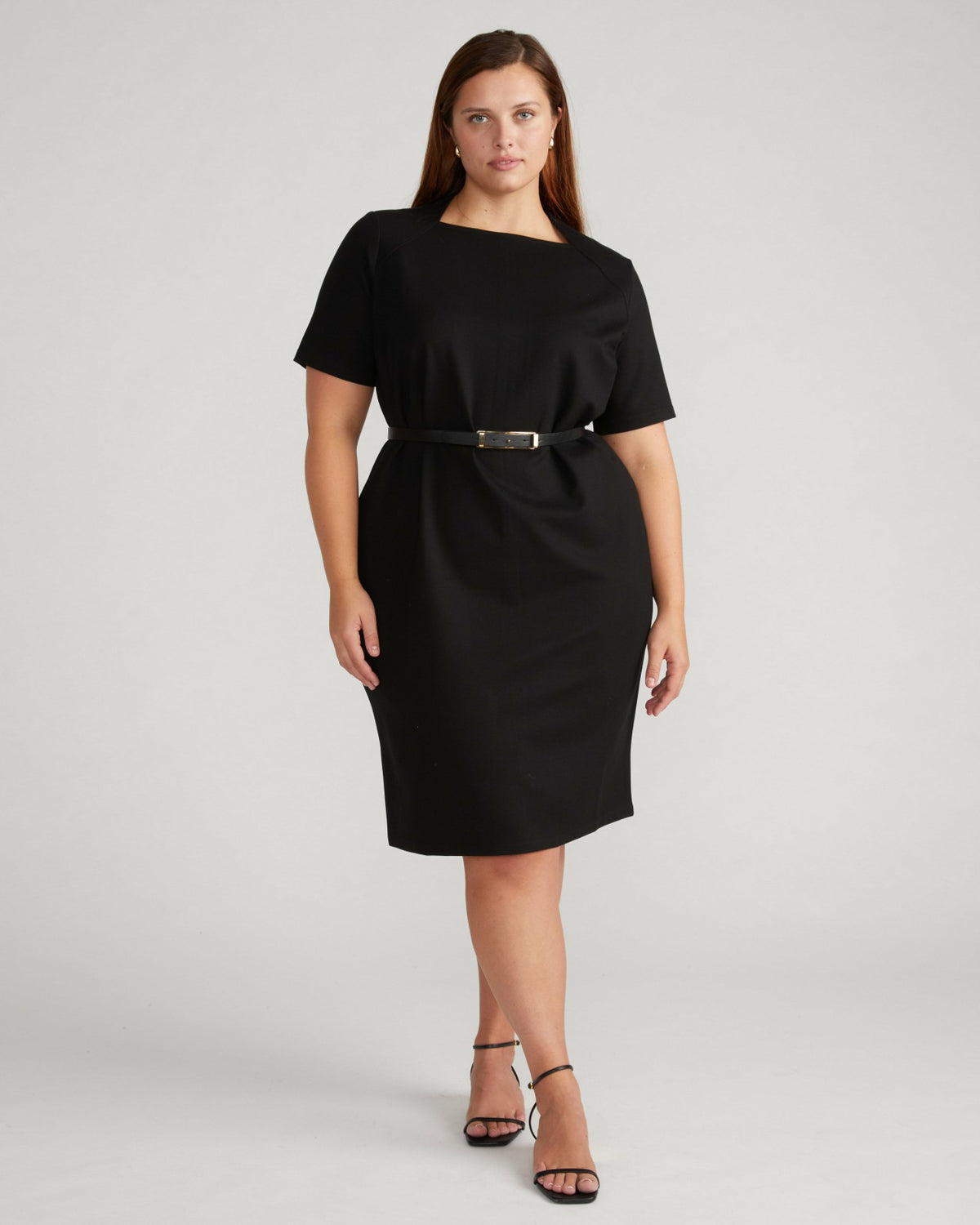 Envelope Neck Ponte Dress - Black | Universal Standard