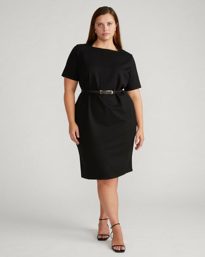 Envelope Neck Ponte Dress - Black | Universal Standard