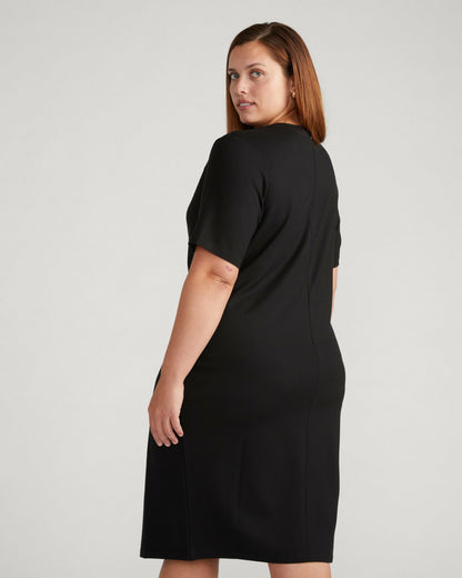 Envelope Neck Ponte Dress - Black | Universal Standard