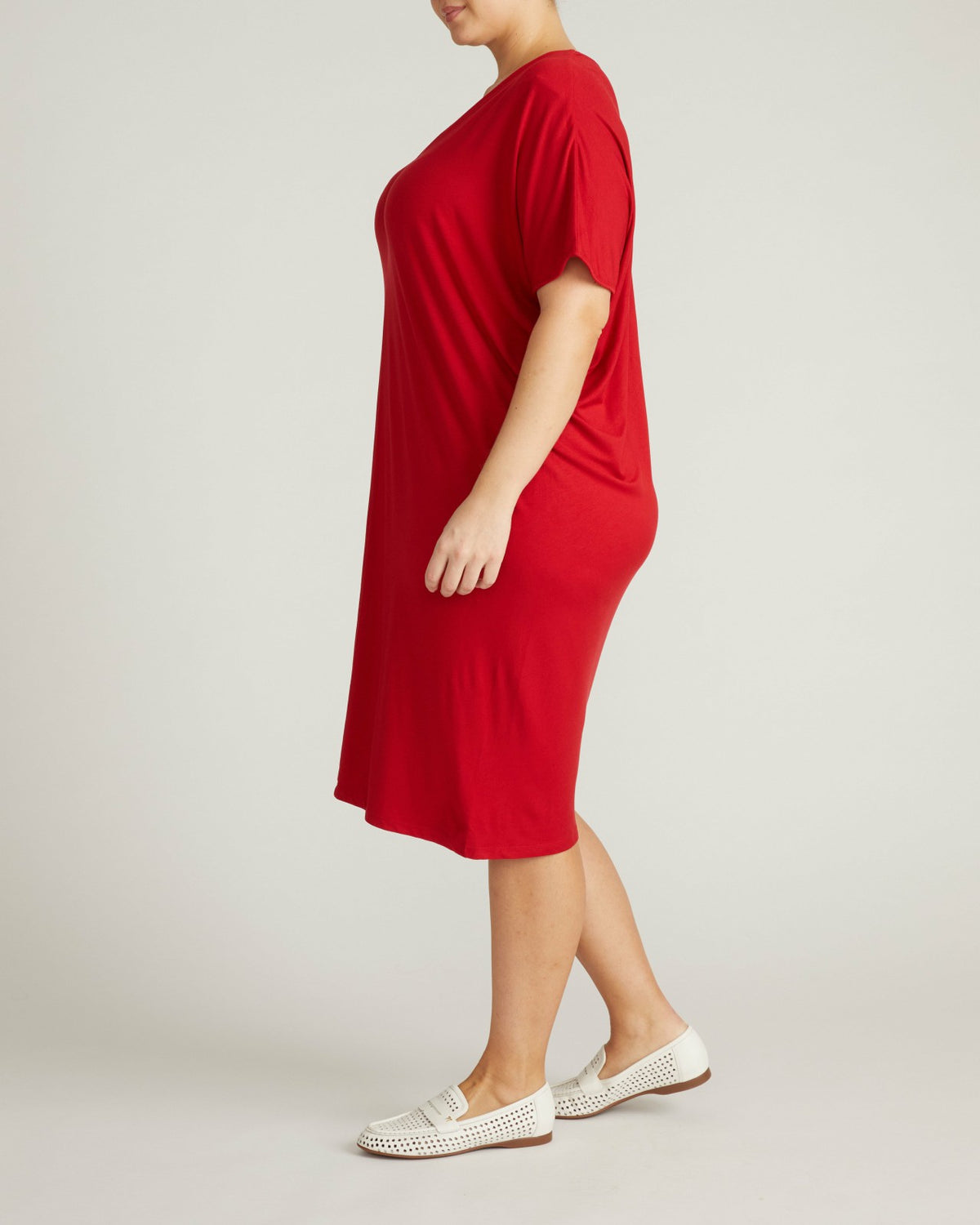 Teresa Liquid Jersey V-Neck Dress - New York Red | Universal Standard