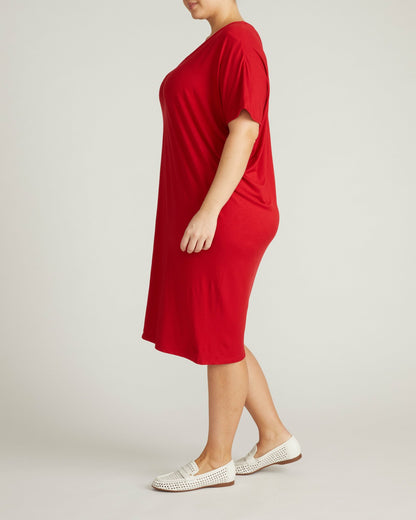 Teresa Liquid Jersey V-Neck Dress - New York Red | Universal Standard