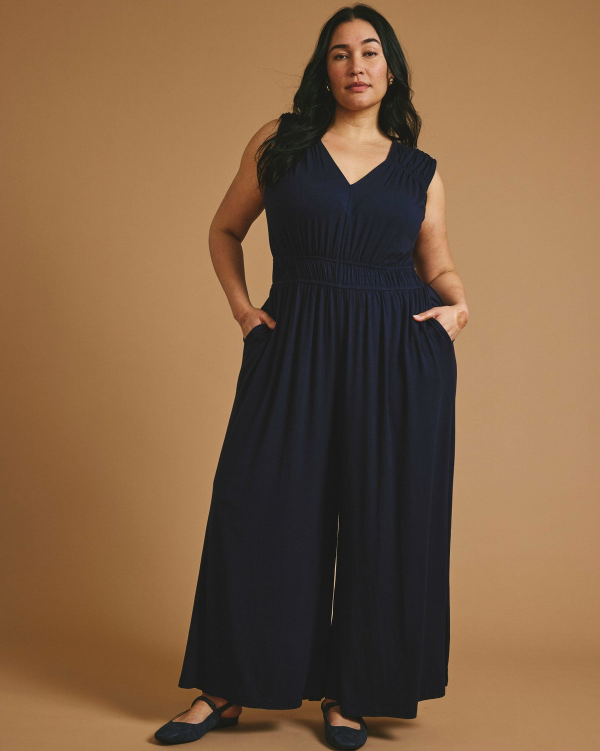 Zoey Liquid Jersey Jumpsuit - Midnight | Universal Standard