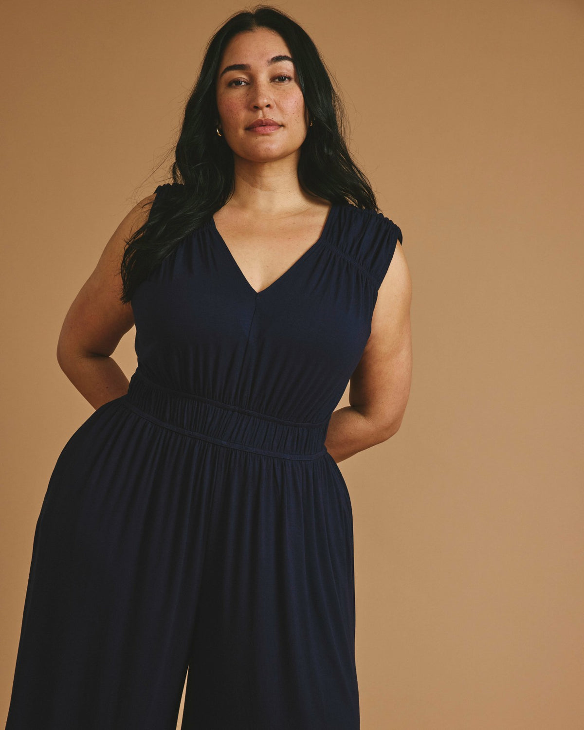 Zoey Liquid Jersey Jumpsuit - Midnight | Universal Standard