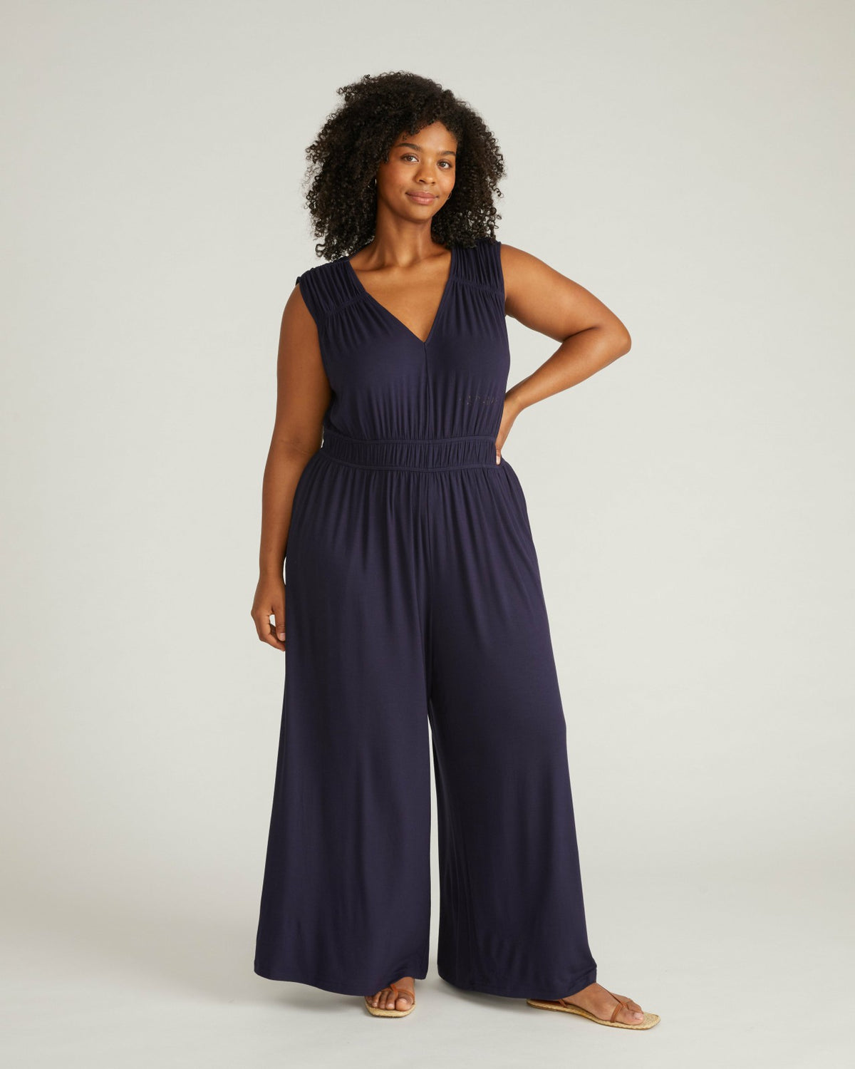 Zoey Liquid Jersey Jumpsuit - Midnight | Universal Standard