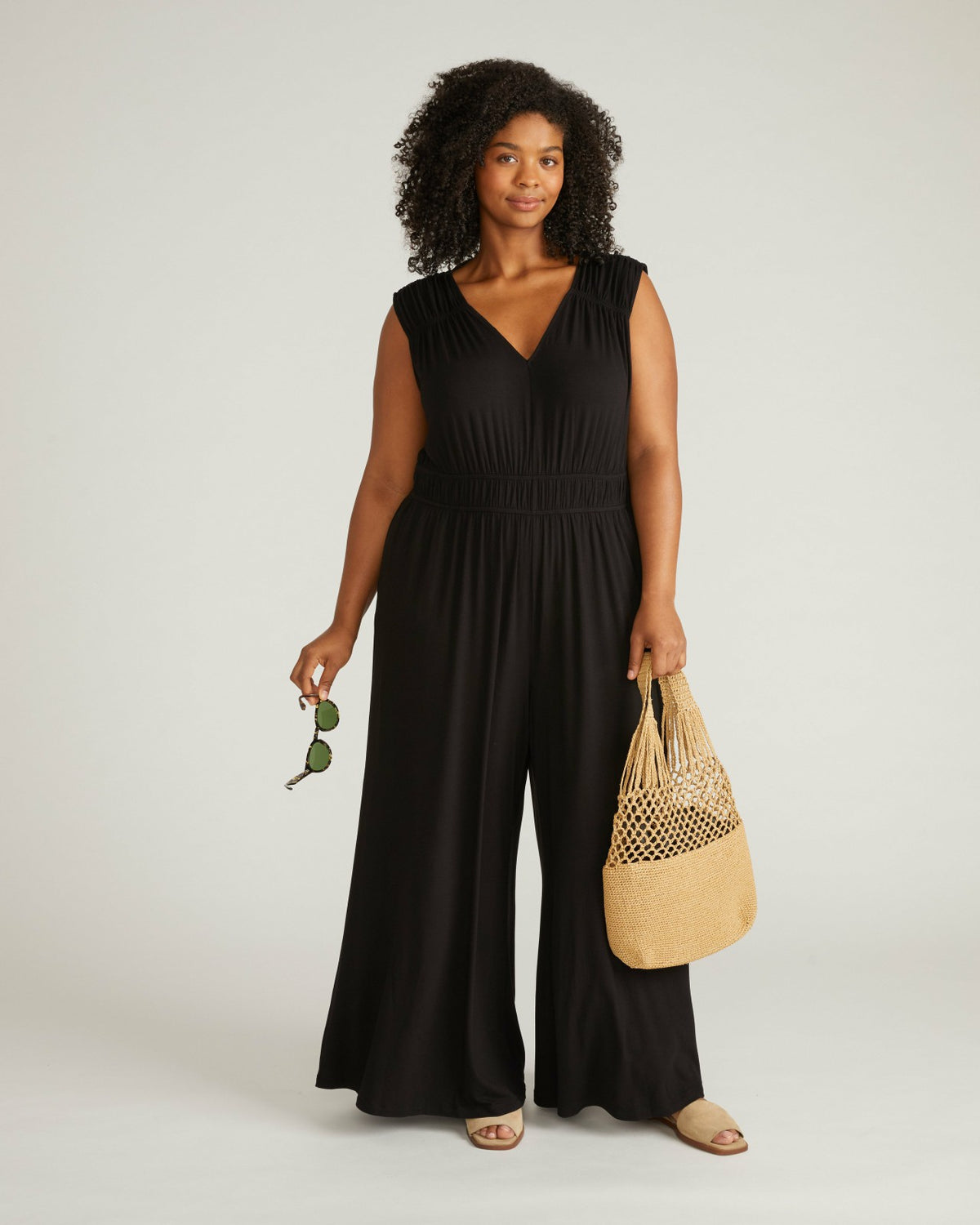 Zoey Liquid Jersey Jumpsuit - Black | Universal Standard