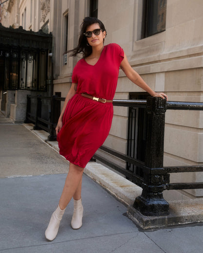 Minetta Liquid Jersey Dress - New York Red | Universal Standard