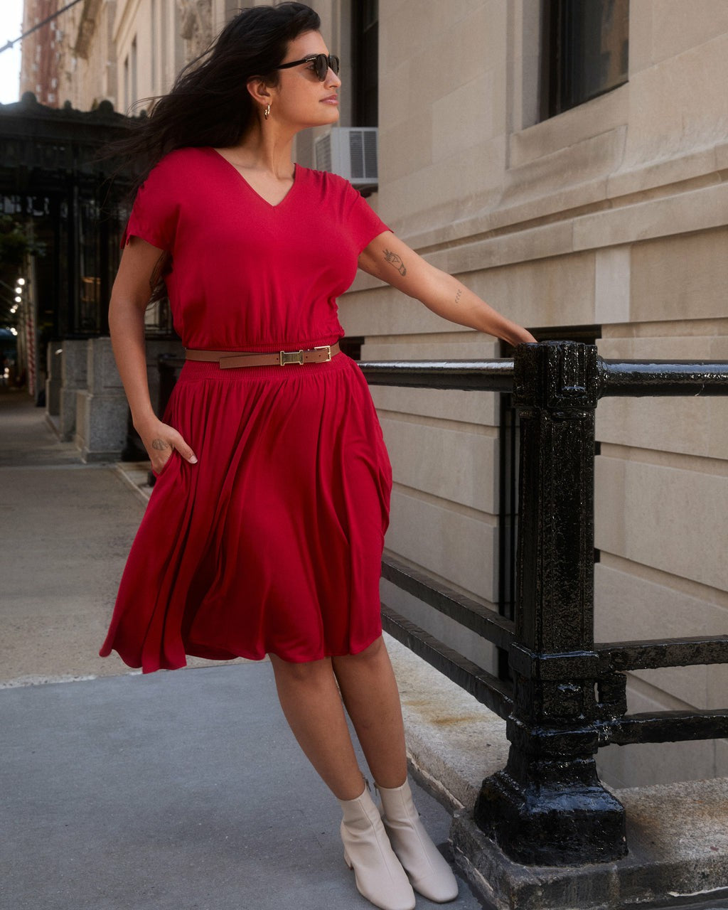 Minetta Liquid Jersey Dress - New York Red | Universal Standard