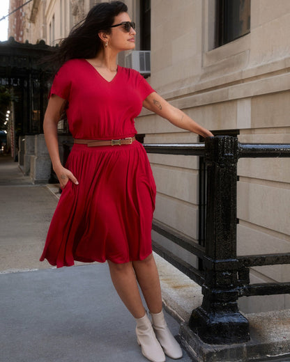 Minetta Liquid Jersey Dress - New York Red | Universal Standard