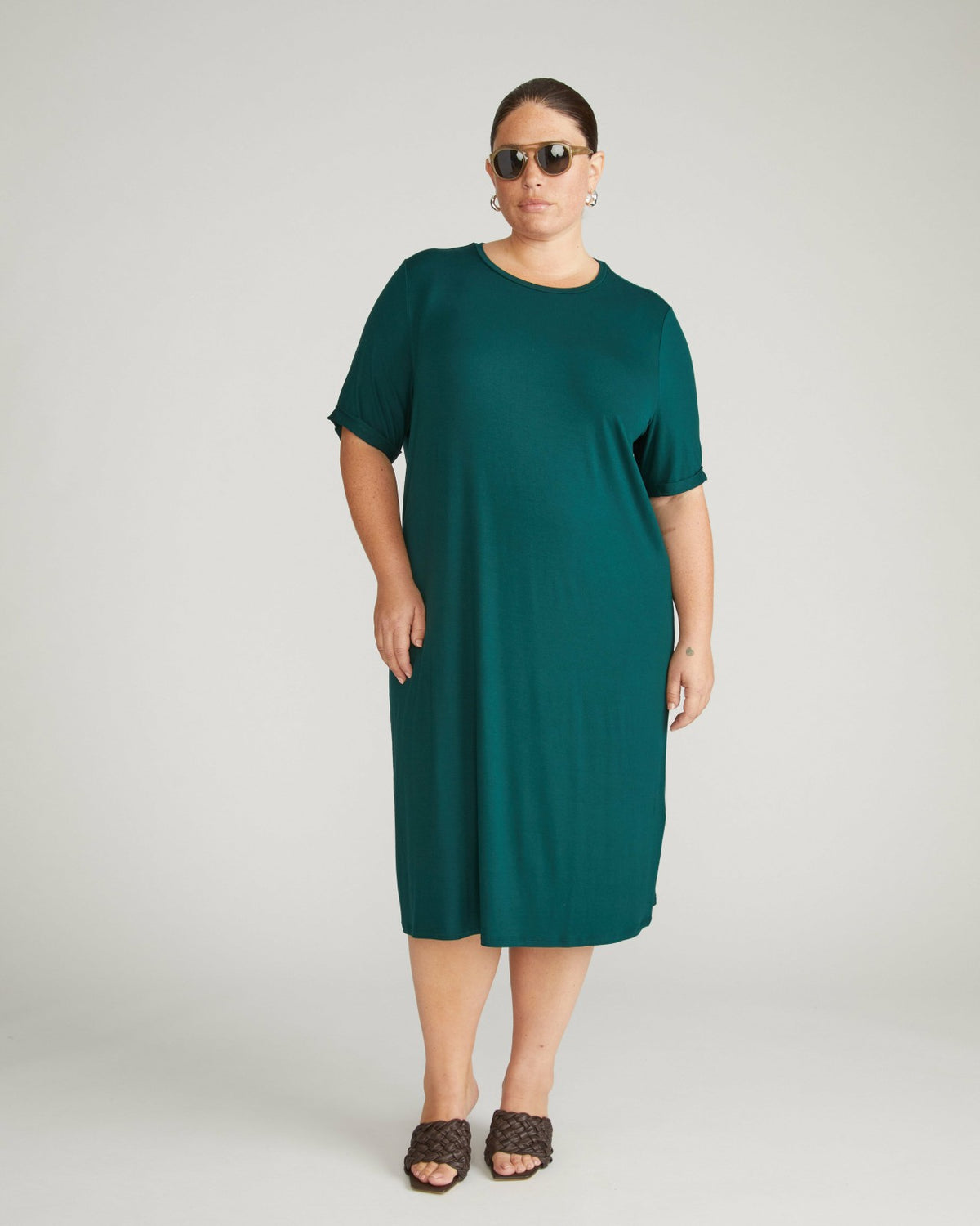 Lily Liquid Jersey Dress - Forest Green | Universal Standard