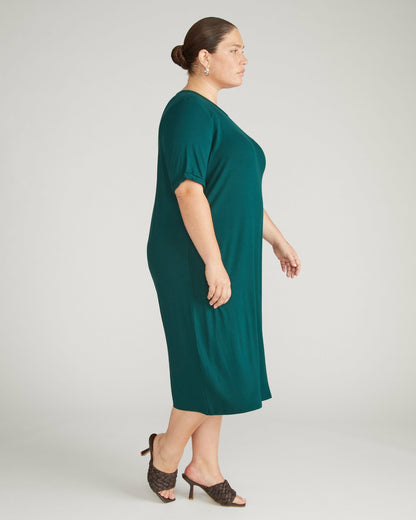 Lily Liquid Jersey Dress - Forest Green | Universal Standard
